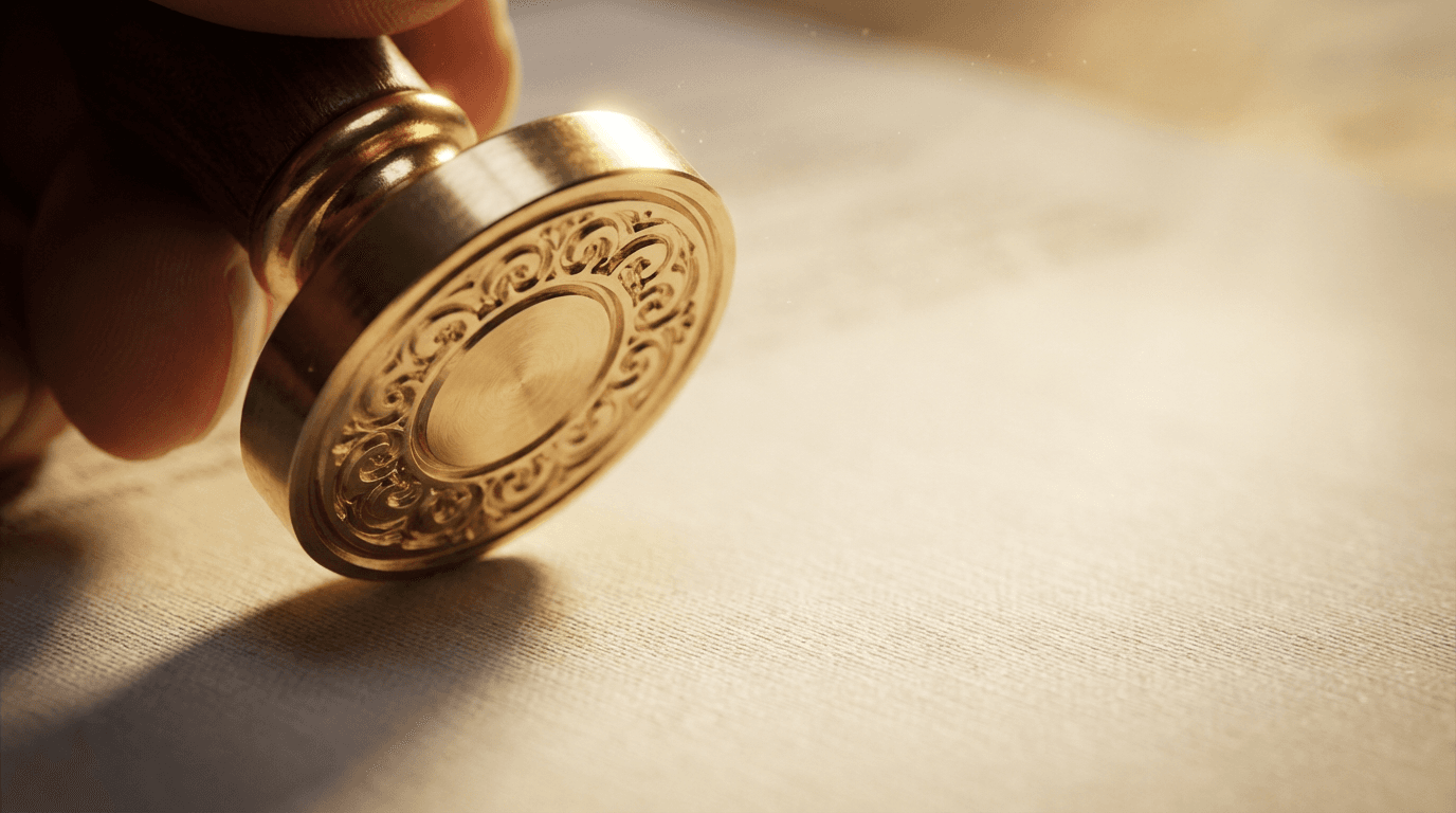 Notary seal embossed on official document
